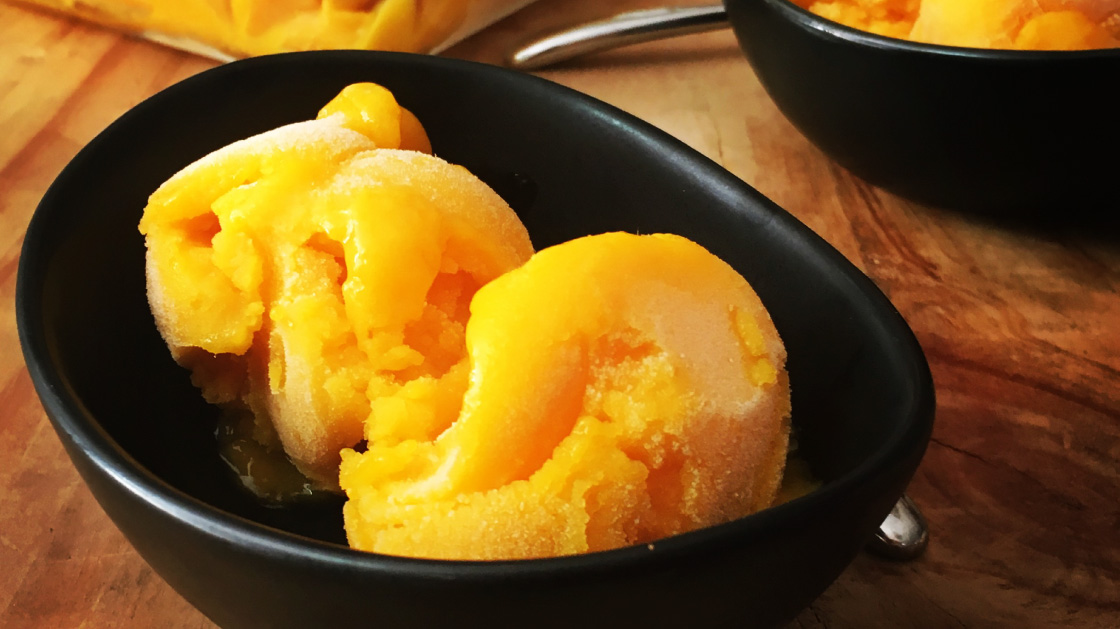 mango sorbet recipe, lidijas kitchen