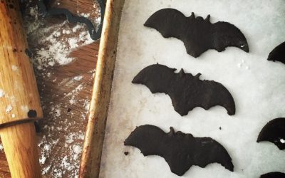 Celebrating Halloween with Double Chocolate Bat Cookies