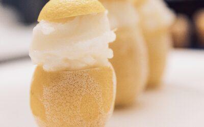 Lemon sorbet with limoncello